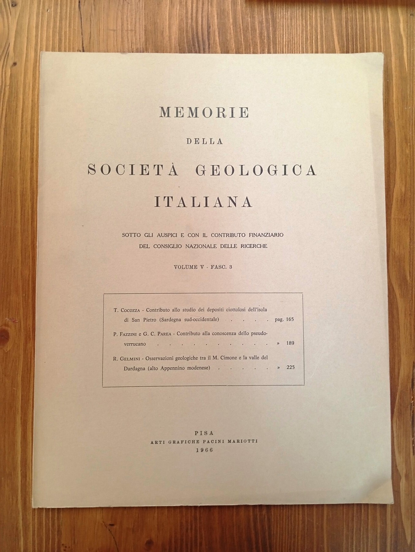 Memorie della Società Geologica Italiana. Volume V, fascicolo 3