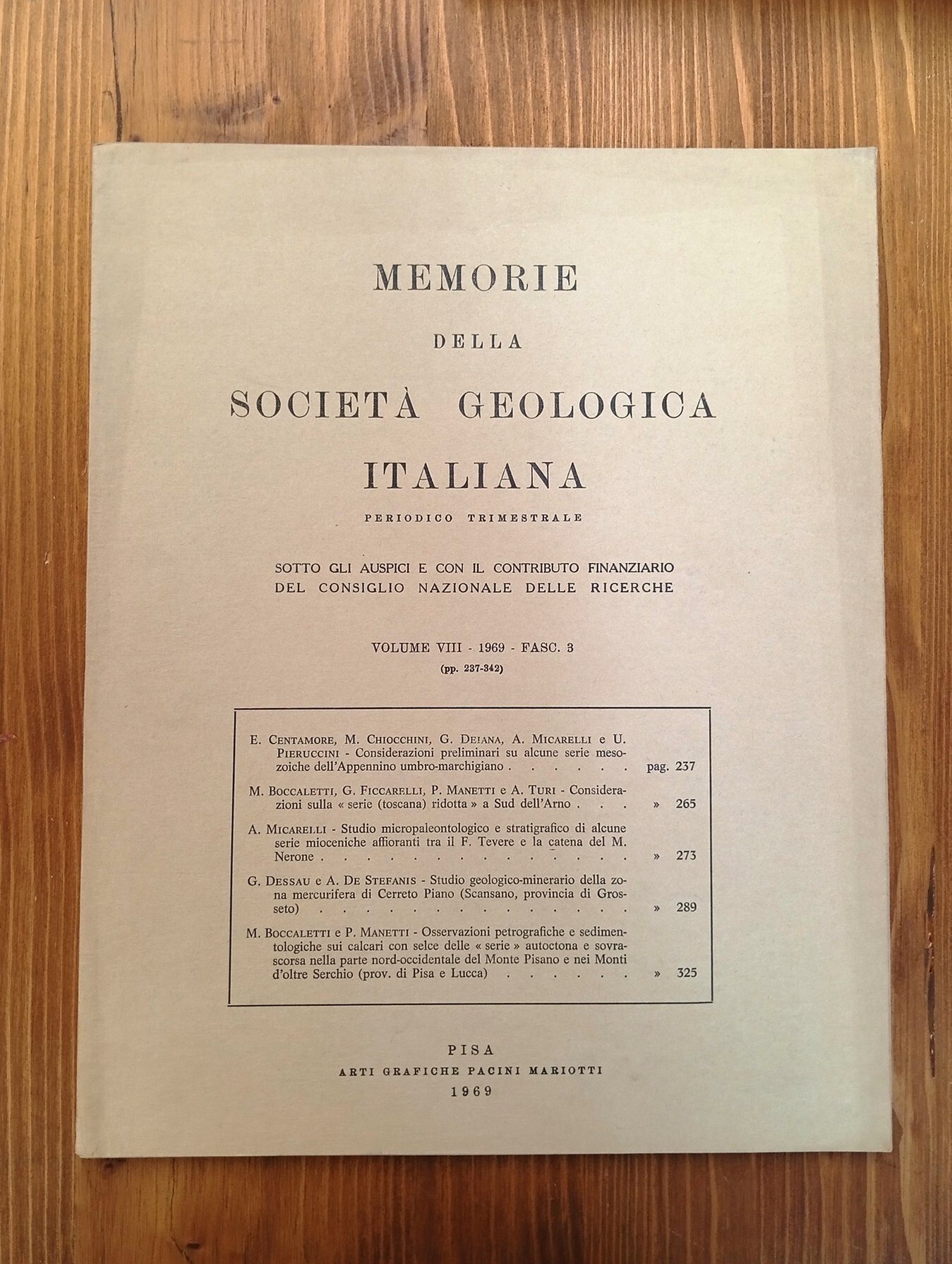 Memorie della Società Geologica Italiana. Volume VIII, fascicolo 3
