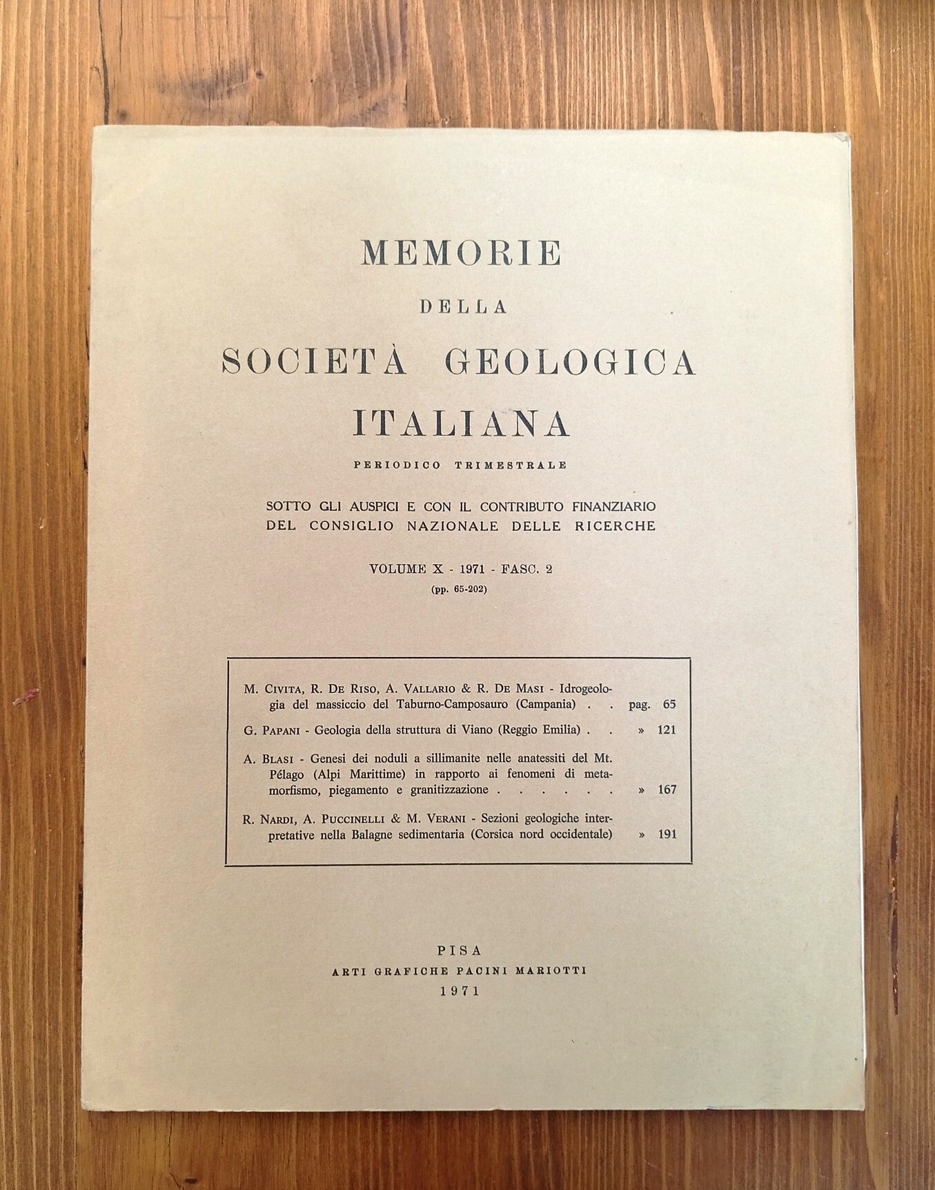 Memorie della Società Geologica Italiana. Volume X, fascicolo 2