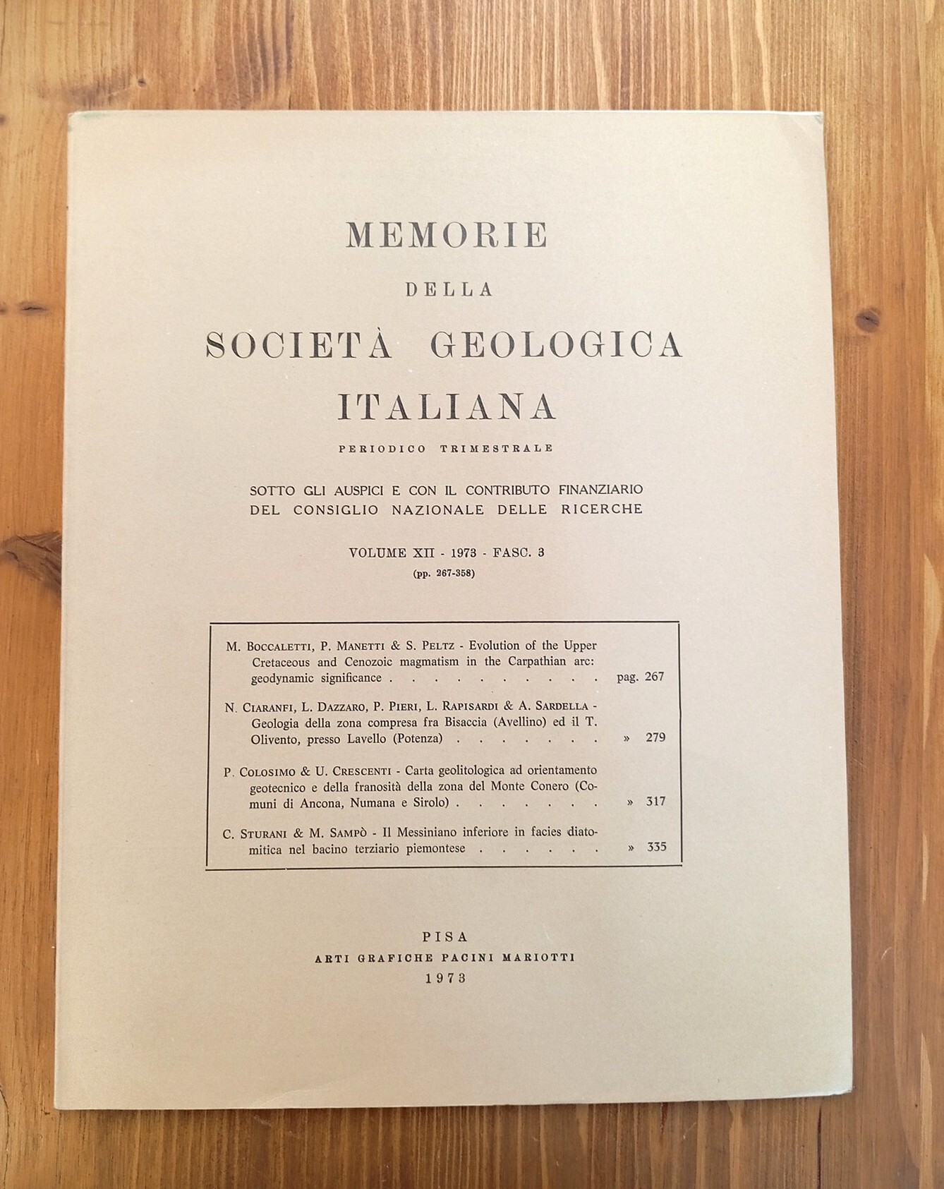 Memorie della Società Geologica Italiana. Volume XII, fascicolo 3