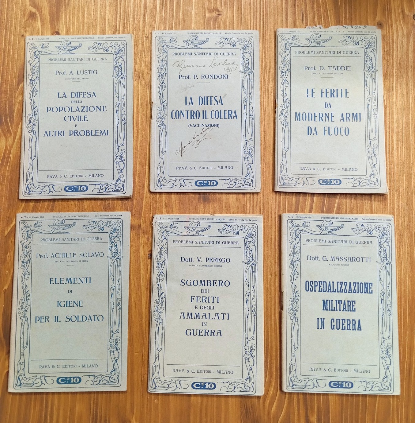 Problemi sanitari di guerra. Pubblicazione bisettimanale (lotto di 20 numeri …