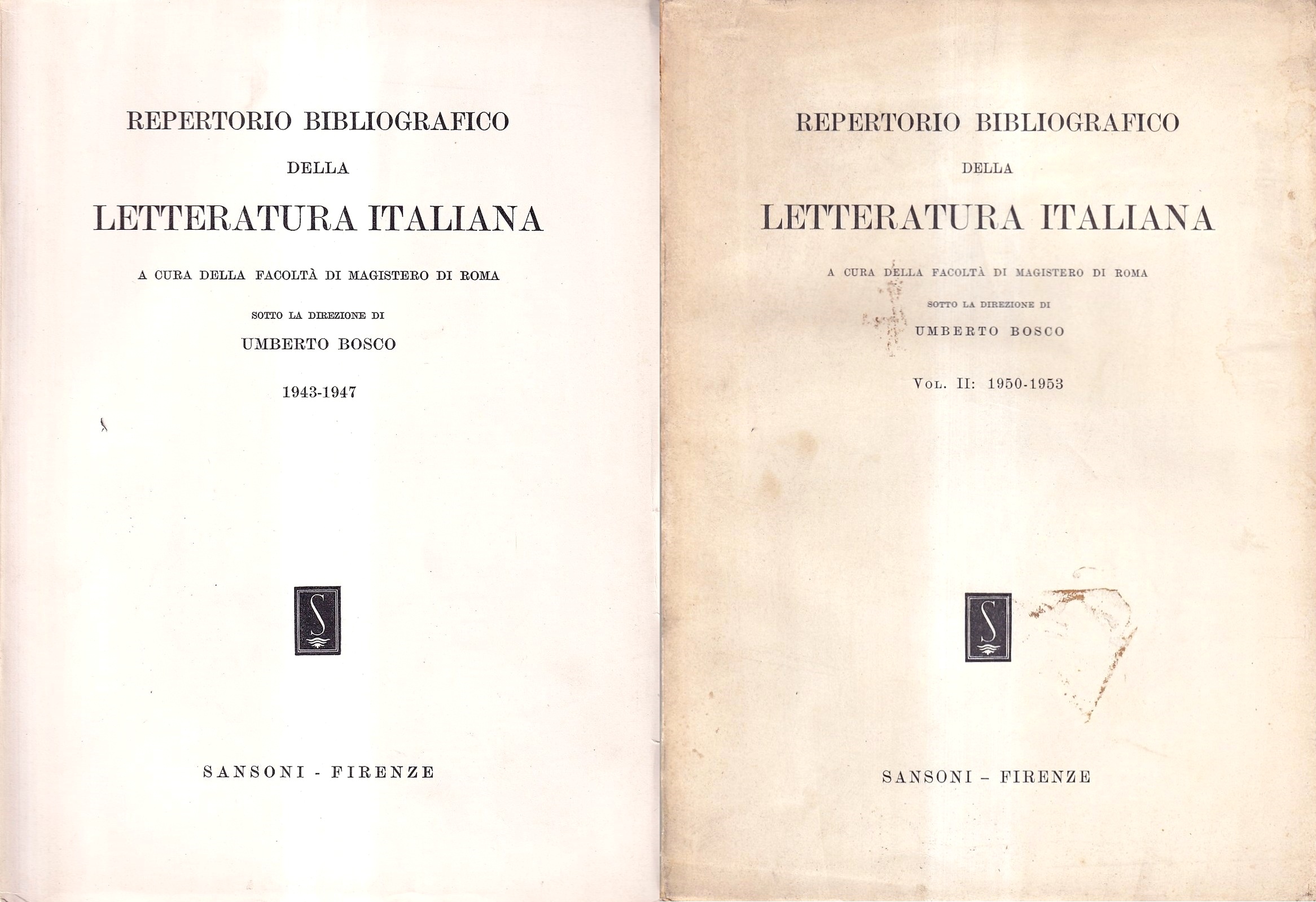 Repertorio bibliografico della letteratura italiana. Vol. I: 1943 - 1947; …