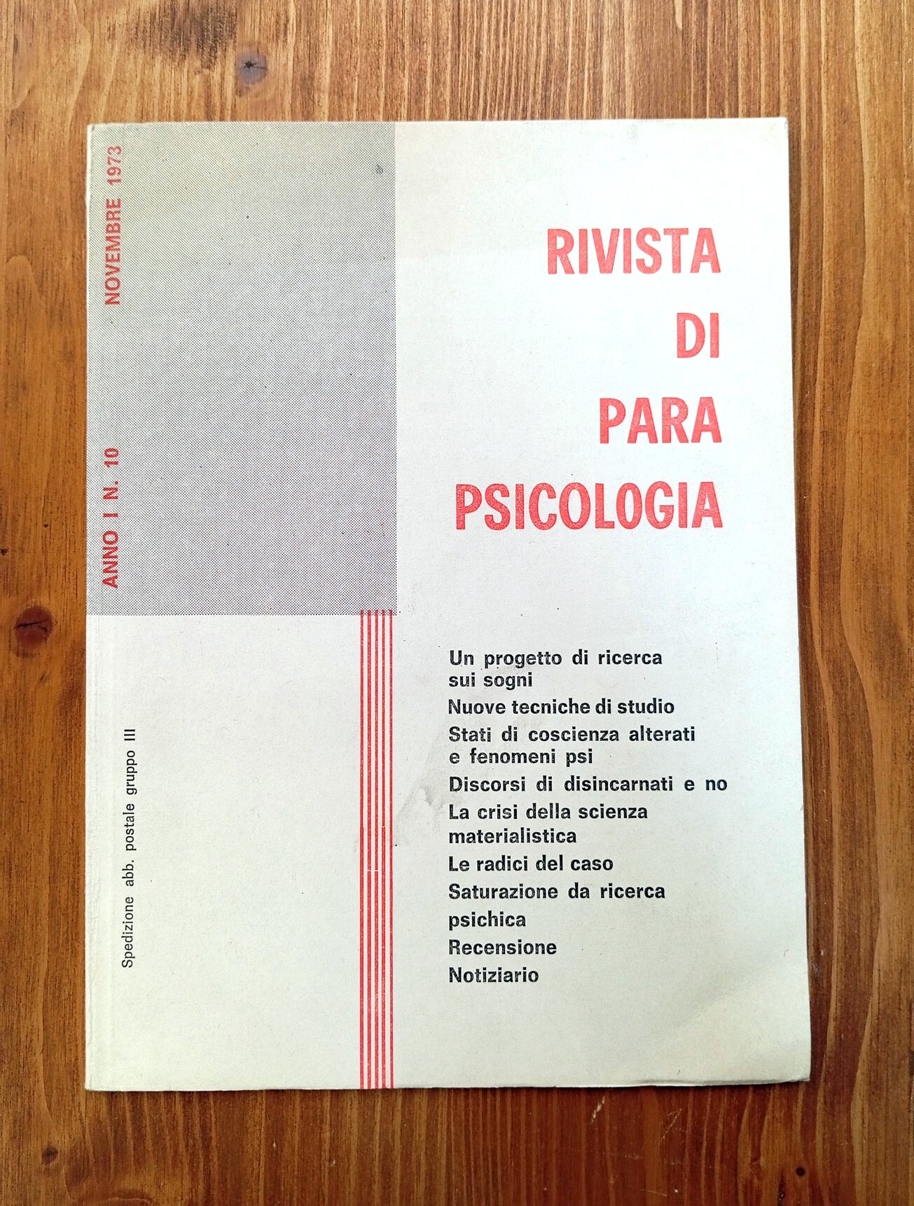 Rivista di parapsicologia - anno I, n. 10, novembre 1973
