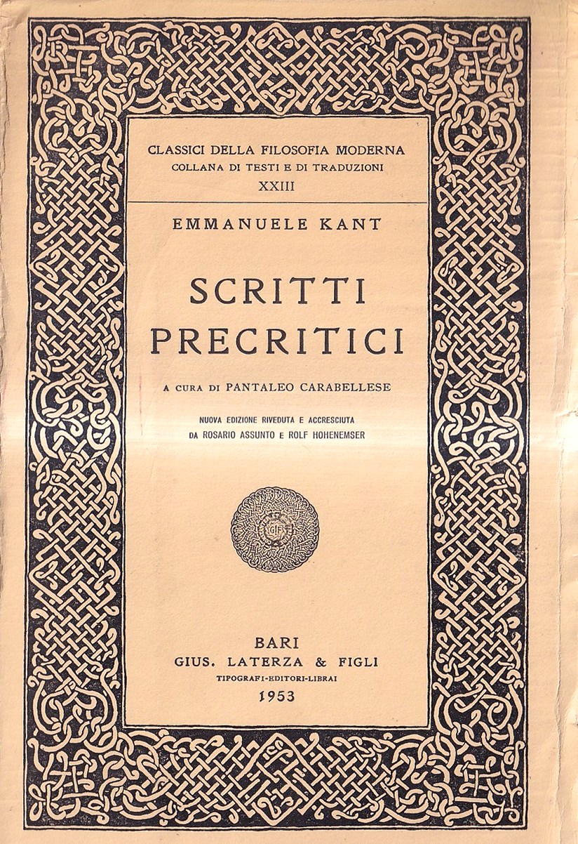 Scritti precritici