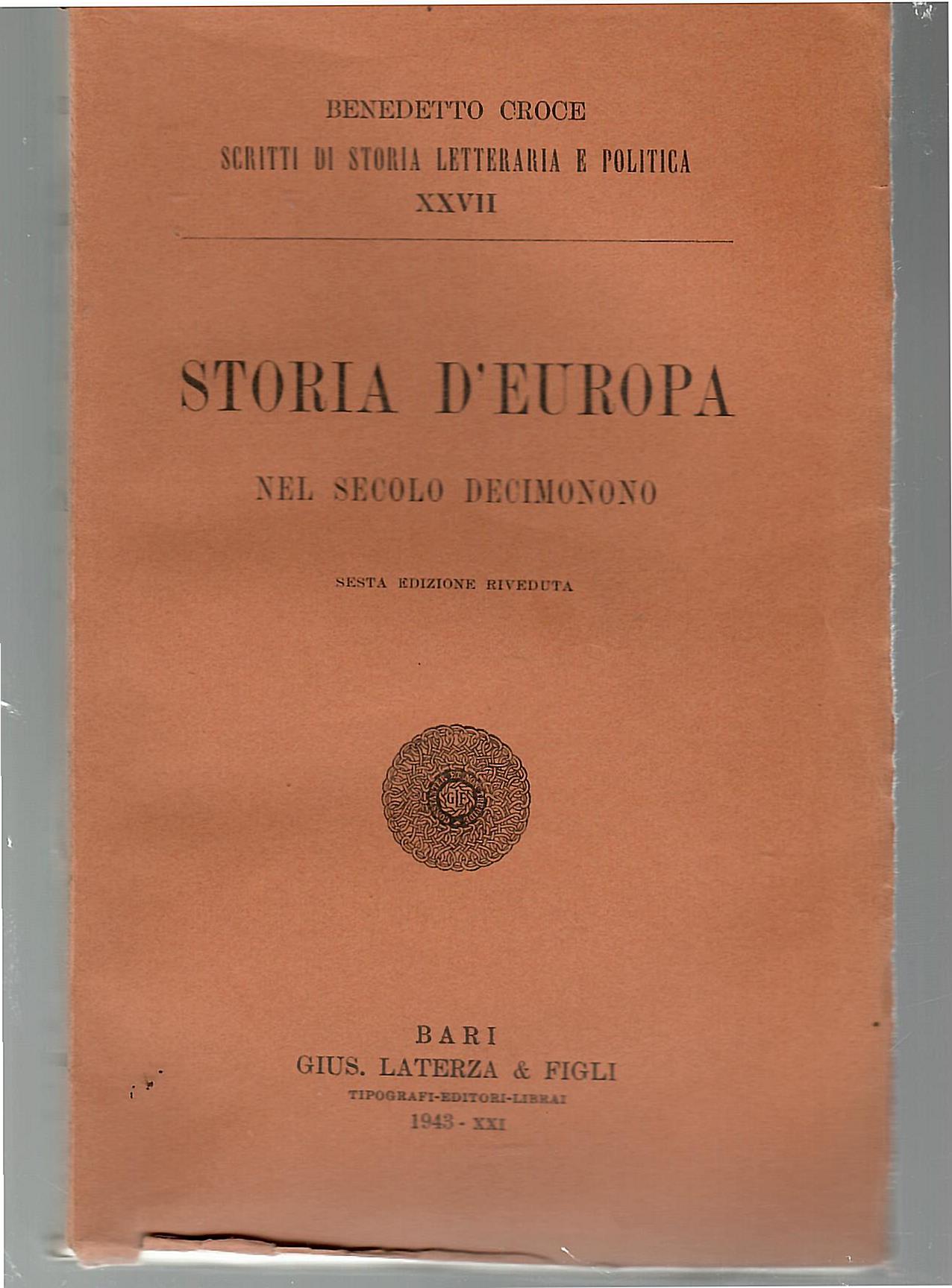 Storia d'Europa nel Secolo Decimonono