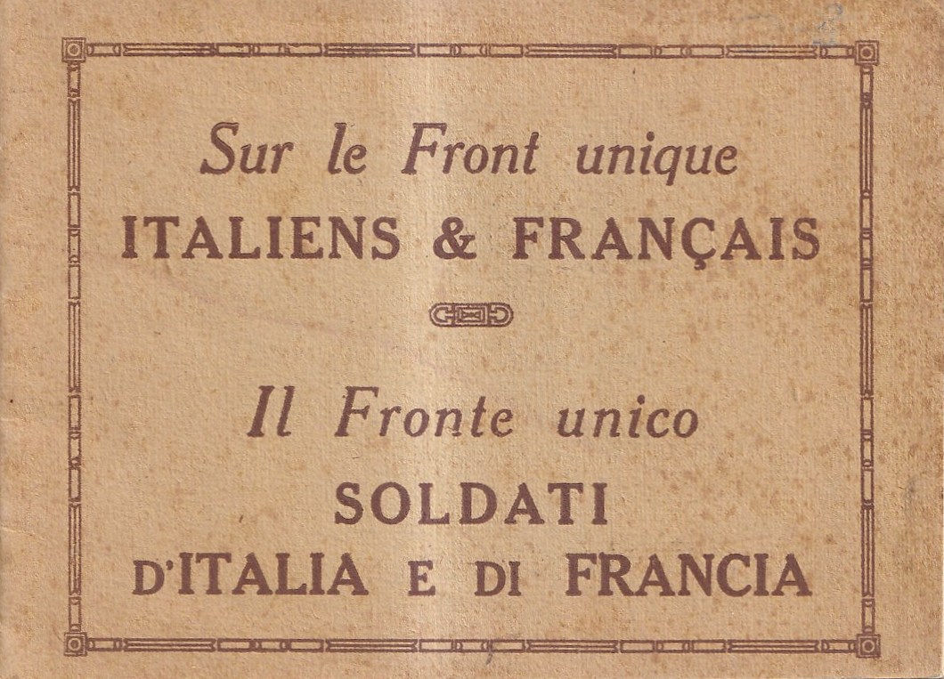 Sur le Front unique. Italiens &amp; Français / Il Fronte …