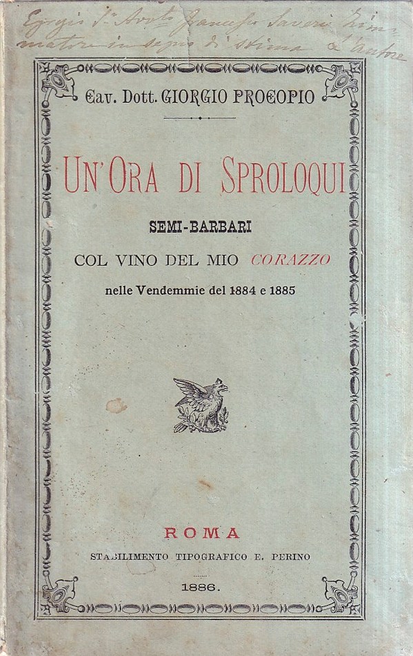 Un'ora di sproloqui semi-barbari col vino del mio corazzo nelle …