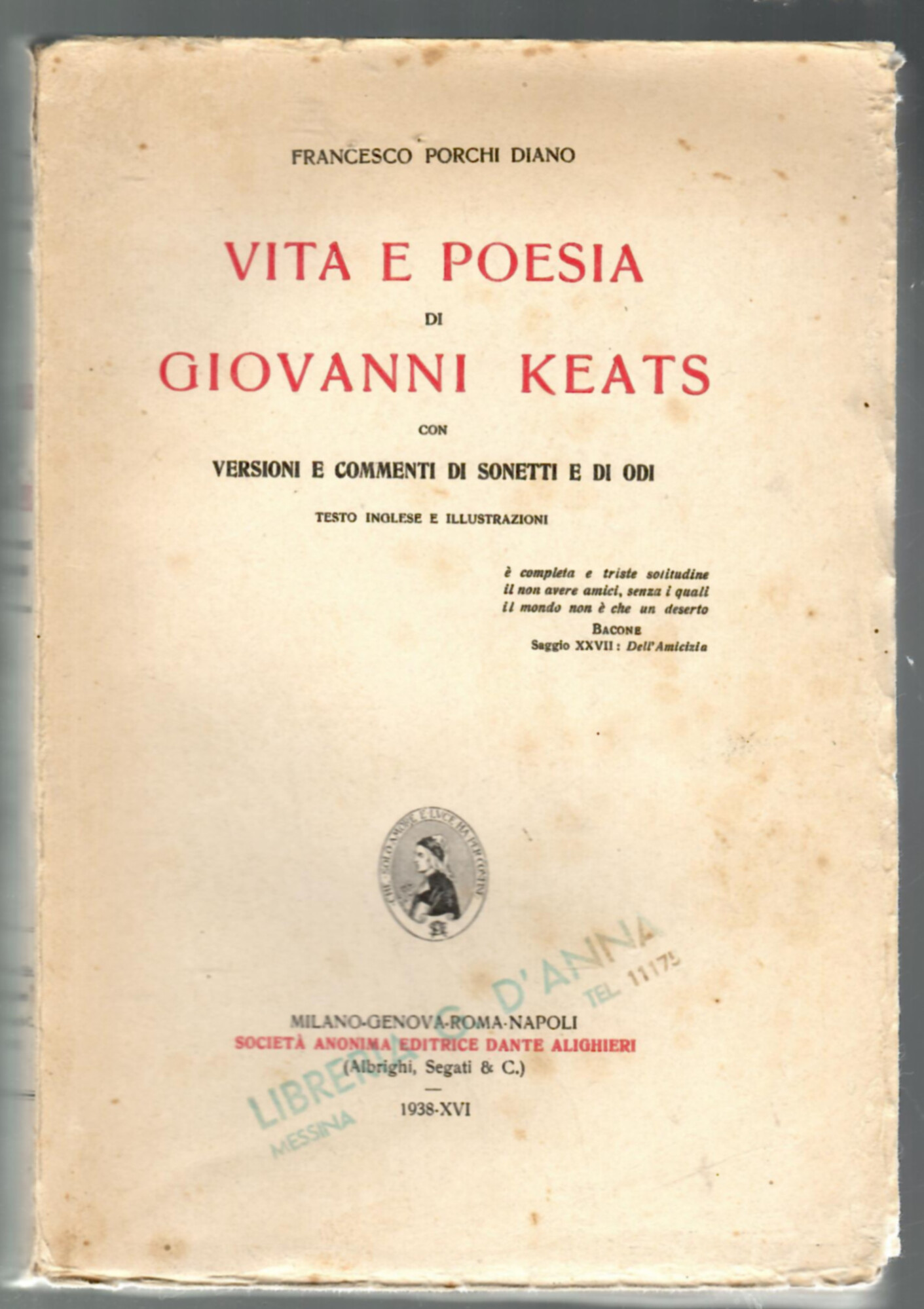 Vita e poesia di Giovanni Keats con versioni e commenti …