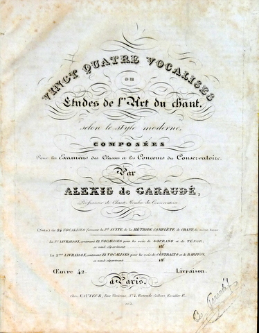 Vingt quatre vocalises ou Etudes de l`Art du chant, selon …