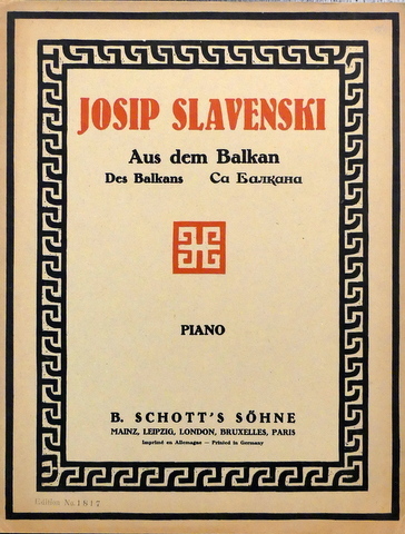 Aus dem Balkan. Gesänge und Tänze für Klavier (1910-1917)