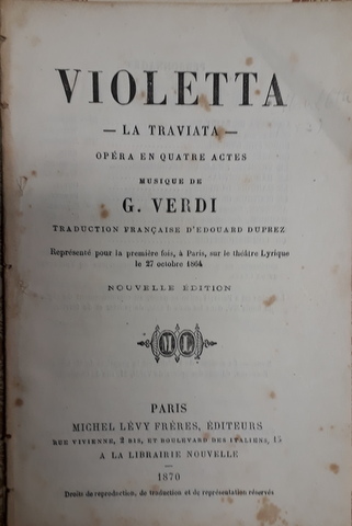 [Libretto] Violetta. [La traviata]. Nouvelle éd