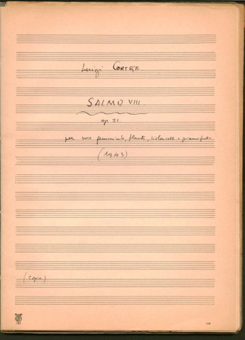 [Eigenhändiges Musikmanuskript, mit Korrekturen] Luigi Cortese / SALMO VIII. / …