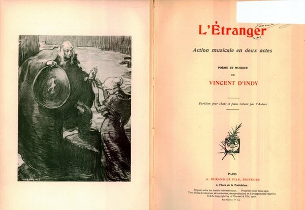 L`Etranger. Action musicale en deux actes. Partition pour chant et …