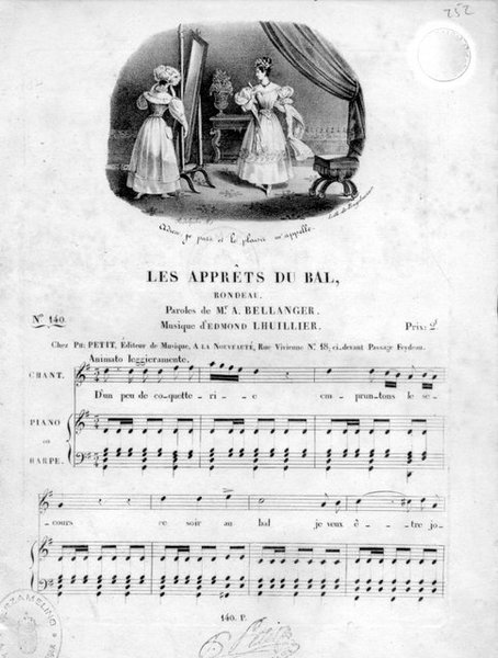 Les apprêts du bal, rondeau. Paroles de Mr. A. Bellanger