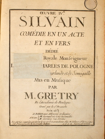 Oeuvre IVe. Sylvain. Comédie en un acte et en vers. …