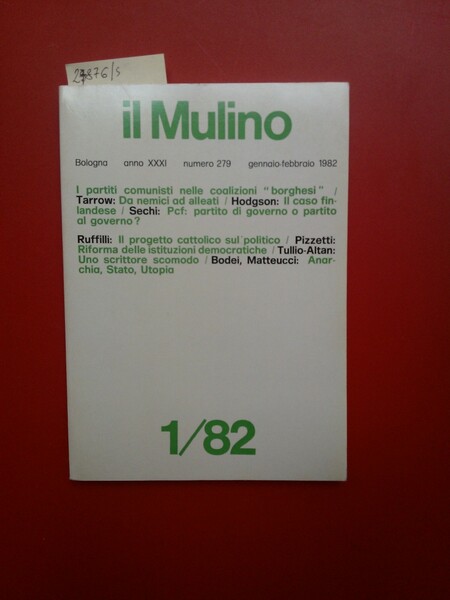 Il Mulino rivista bimestrale, n. 279, gennaio- febbraio 1982