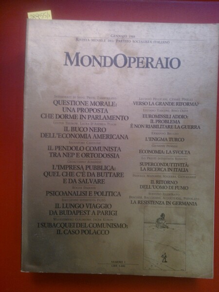 Mondo Operaio mensile del Partito Socialista Italiano nn. 1-2-3-4/5-6-8/9-10 1988