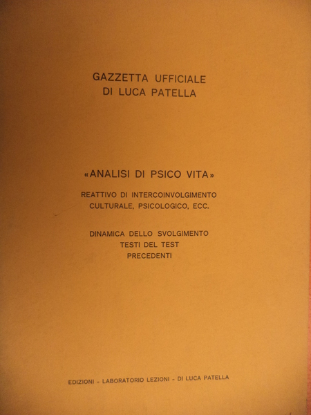 Gazzetta Ufficiale 'Analisi di psico-vita'