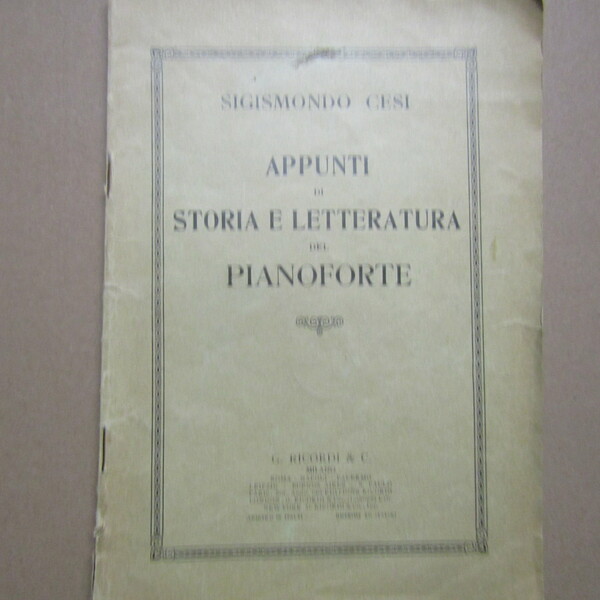 Appunti di storia e letteratura per pianoforte