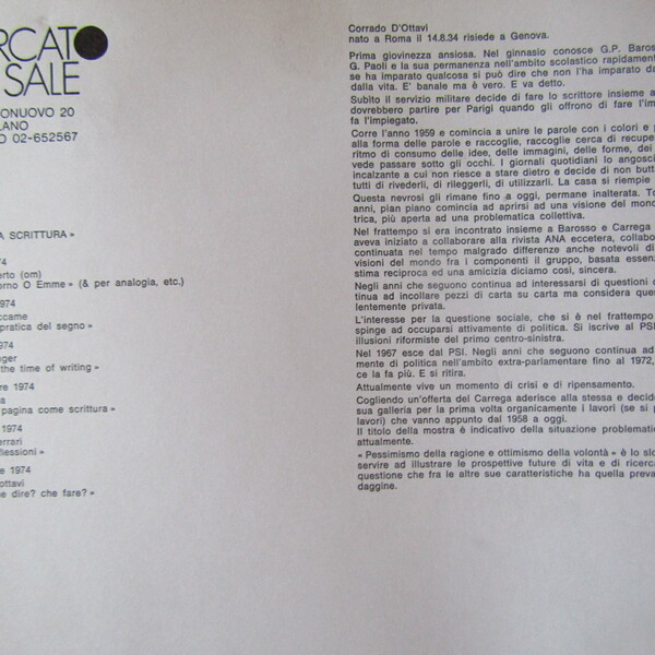 Corrado d'Ottavi: ' che dire? che fare '