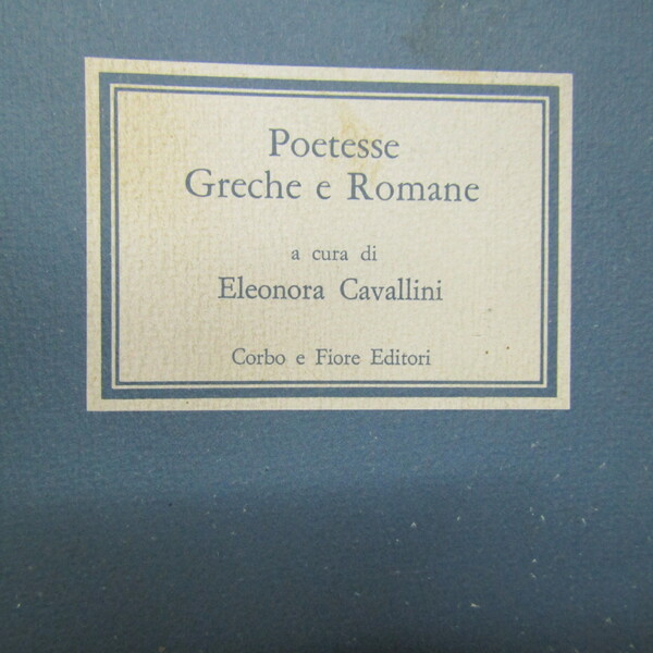 Poetesse Greche e Romane