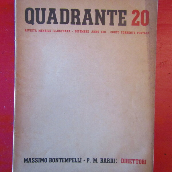 Quadrante 20 Rivista mensile illustrata Dicembre Anno XIII