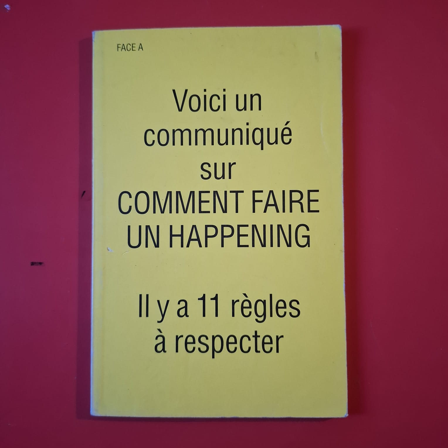 Face A - Voici un communiquè sur comment faire un …