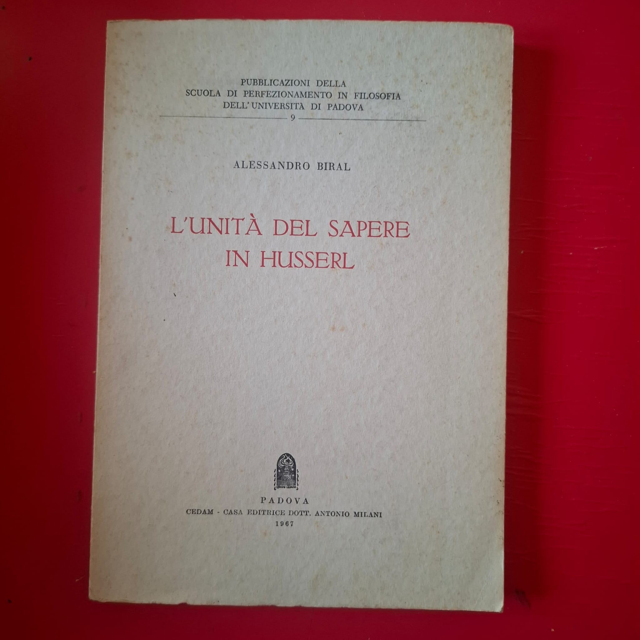 L'unità del sapere in Husserl