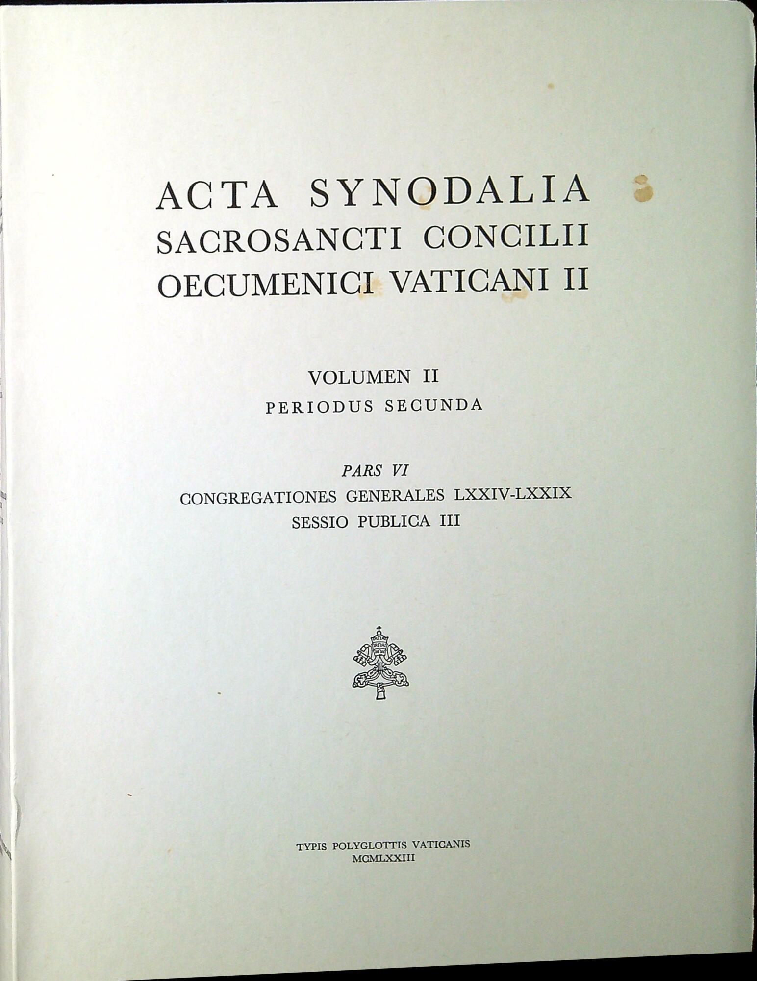 Acta synodalia sacrosancti Concilii Oecumenici Vaticani II Vol. 2/6 :Congregationes …