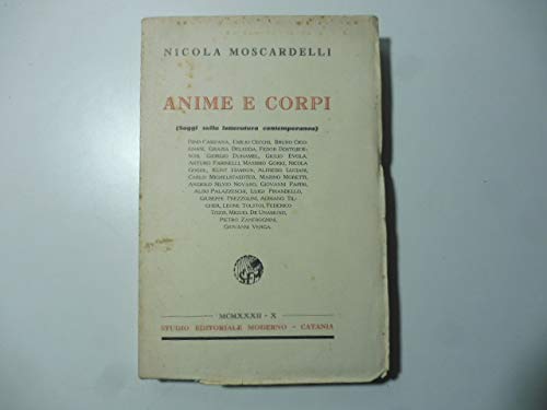 Anime e corpi : Saggi sulla letteratura contemporanea