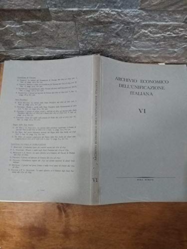 Archivio Economico Dell' Unificazione Italiana Vi