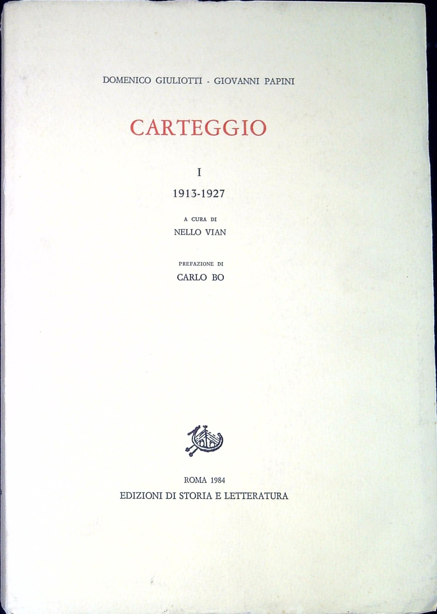 Carteggio 1: 1913-1927