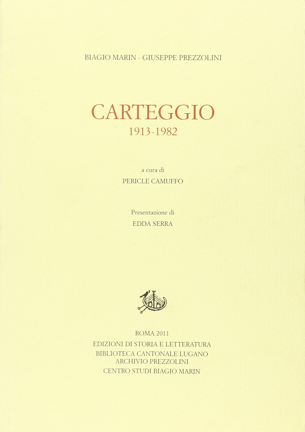 Carteggio 1913-1982