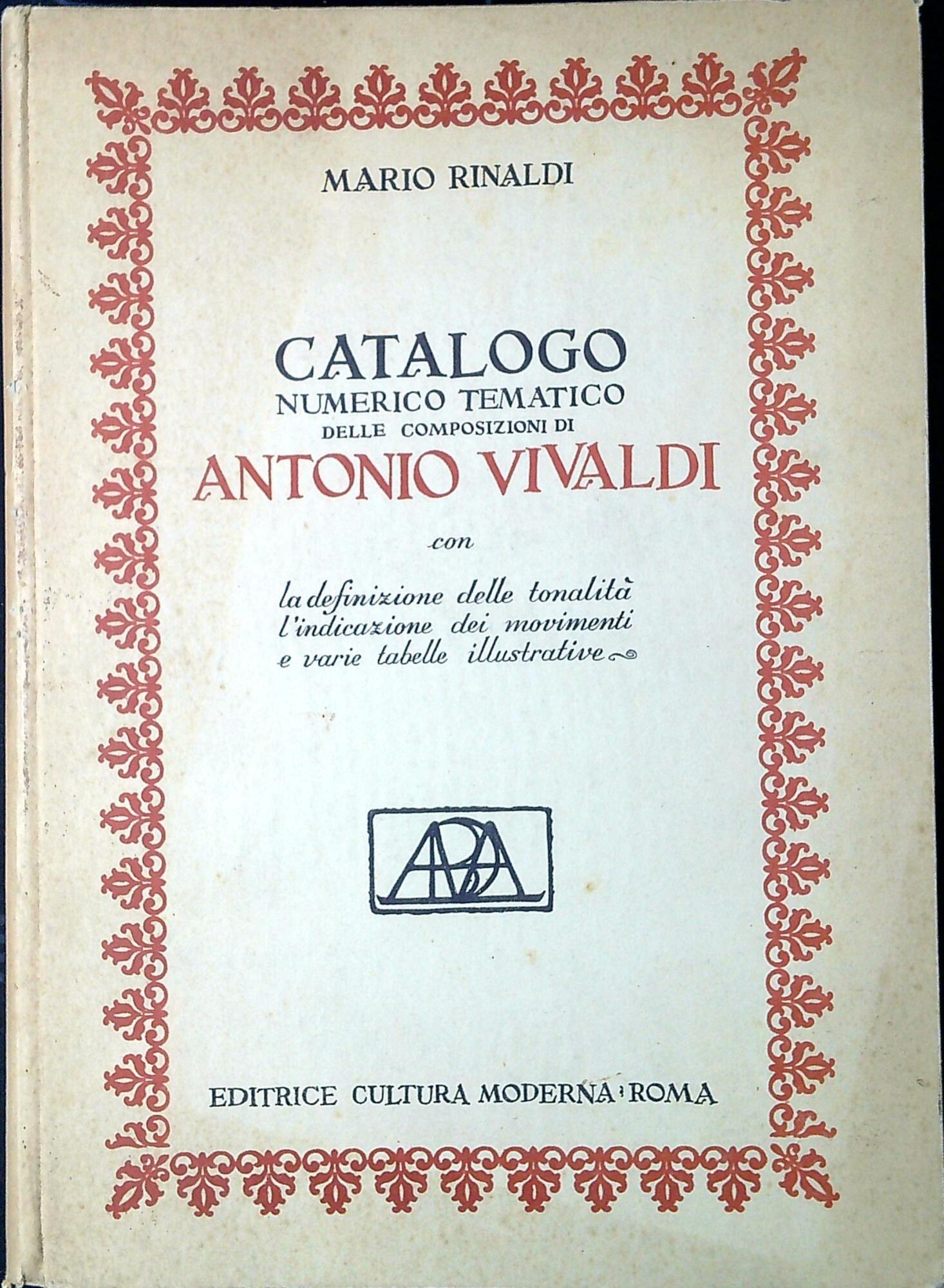 Catalogo numerico tematico delle composizioni di Antonio Vivaldi con la …