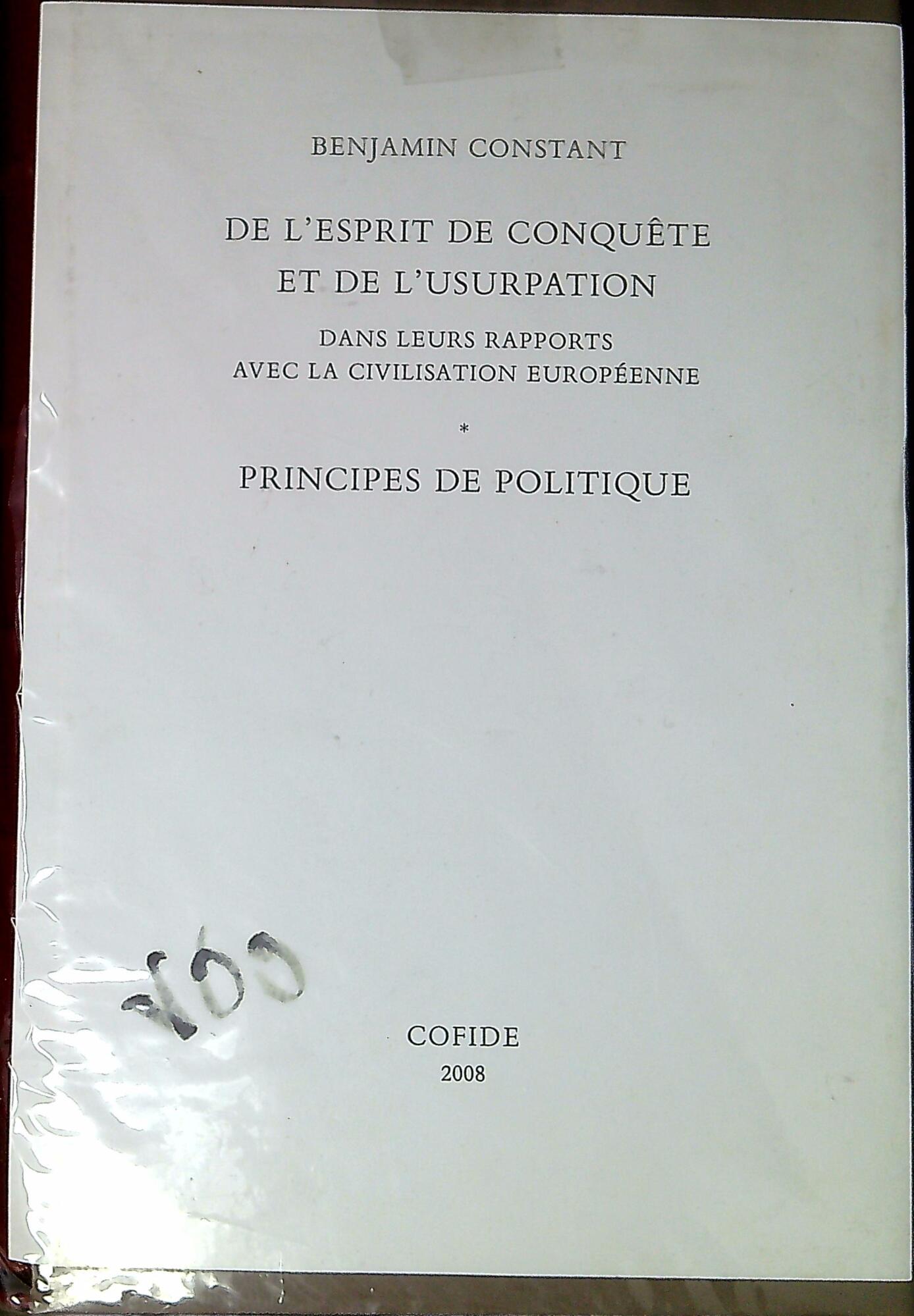 De l'esprit de conquête et de l'usurpation dans leurs rapports …