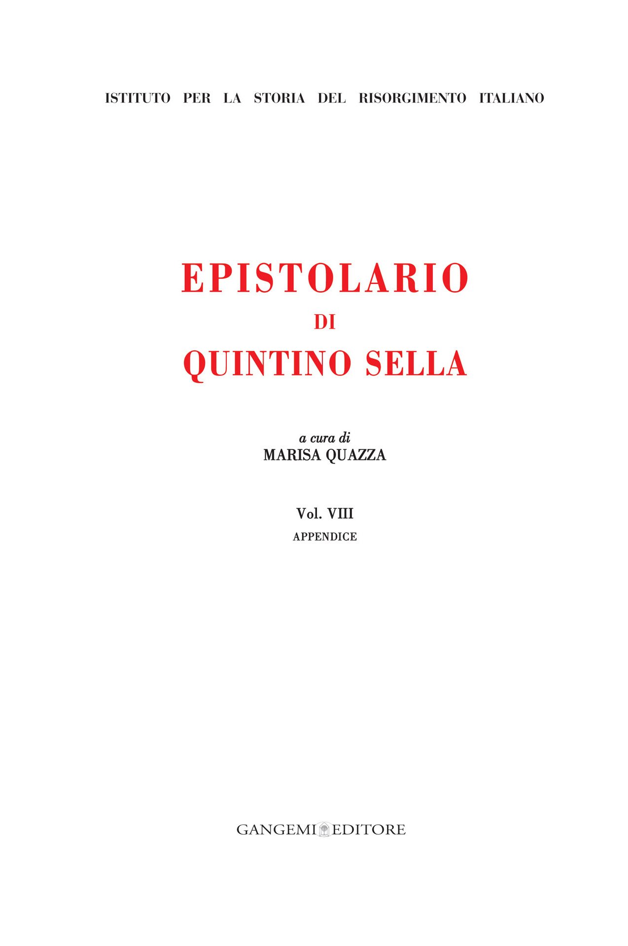 Epistolario. Appendice (Vol. 8)
