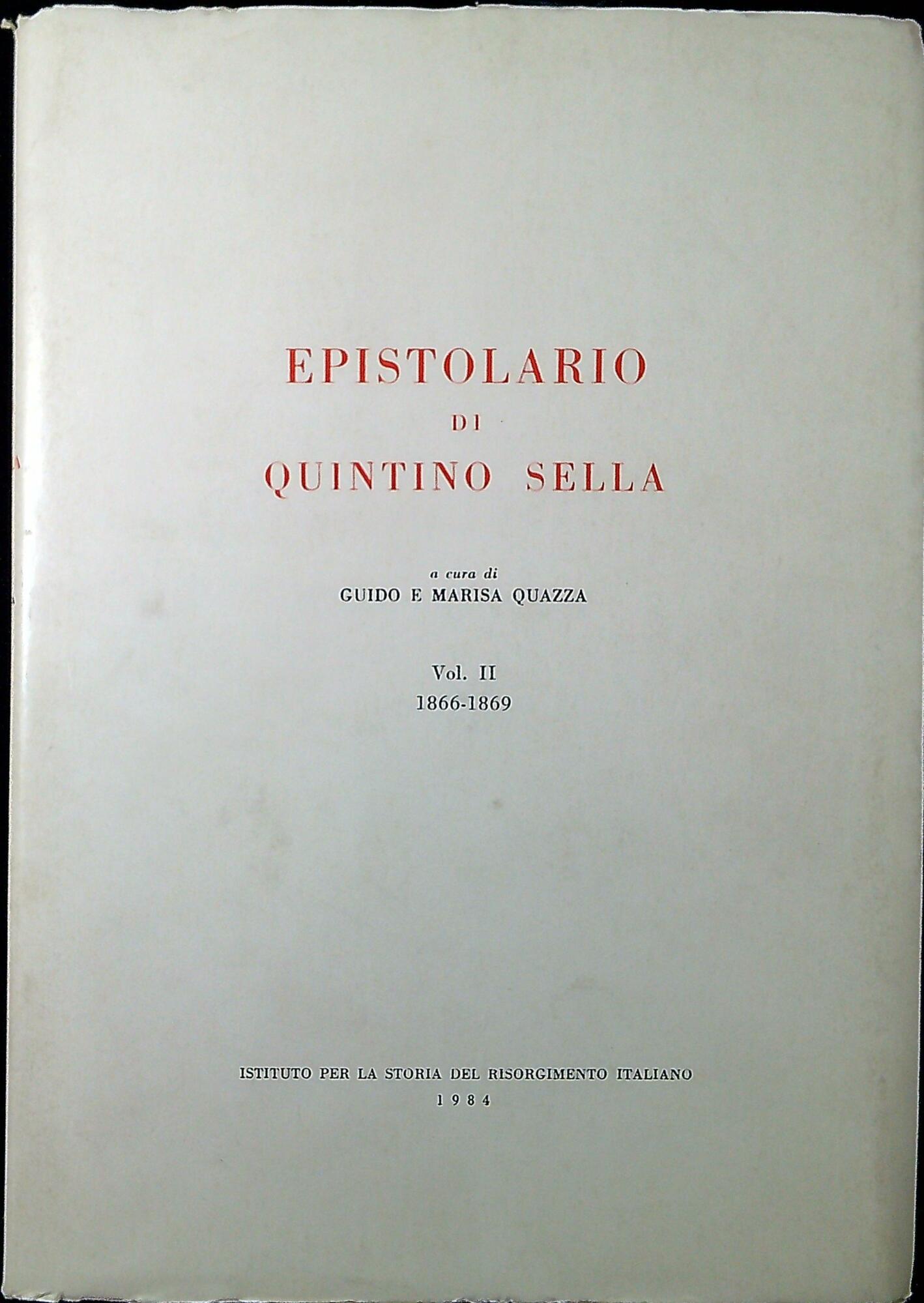 Epistolario di Quintino Sella. Vol. 2 : 1866-186