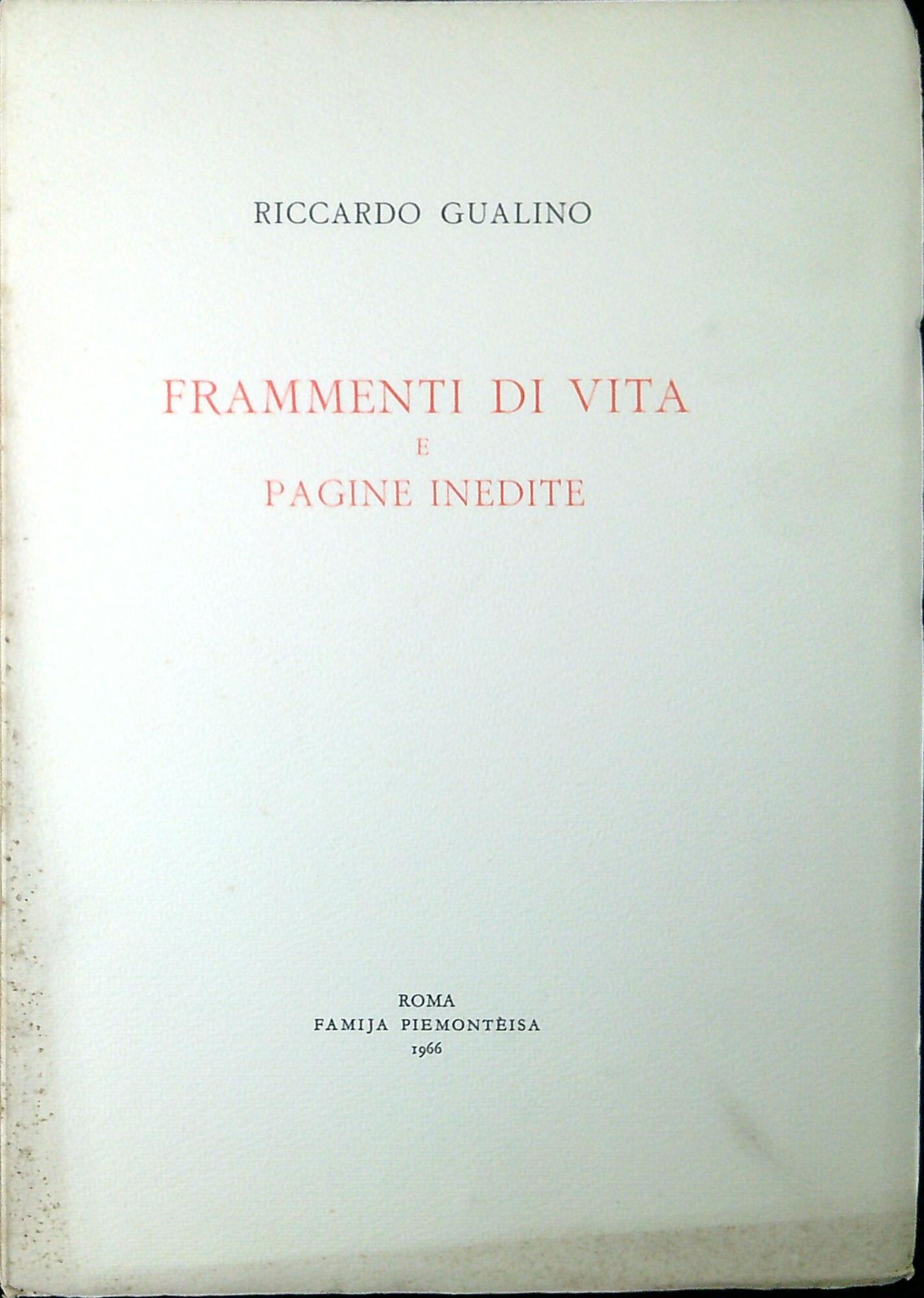 Frammenti di vita e pagine inedite