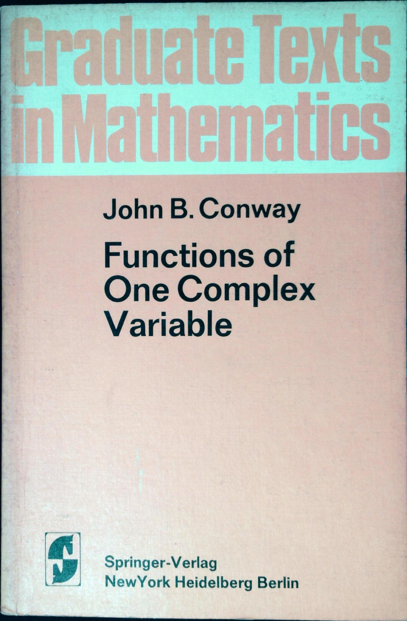 Functions of one complex variable