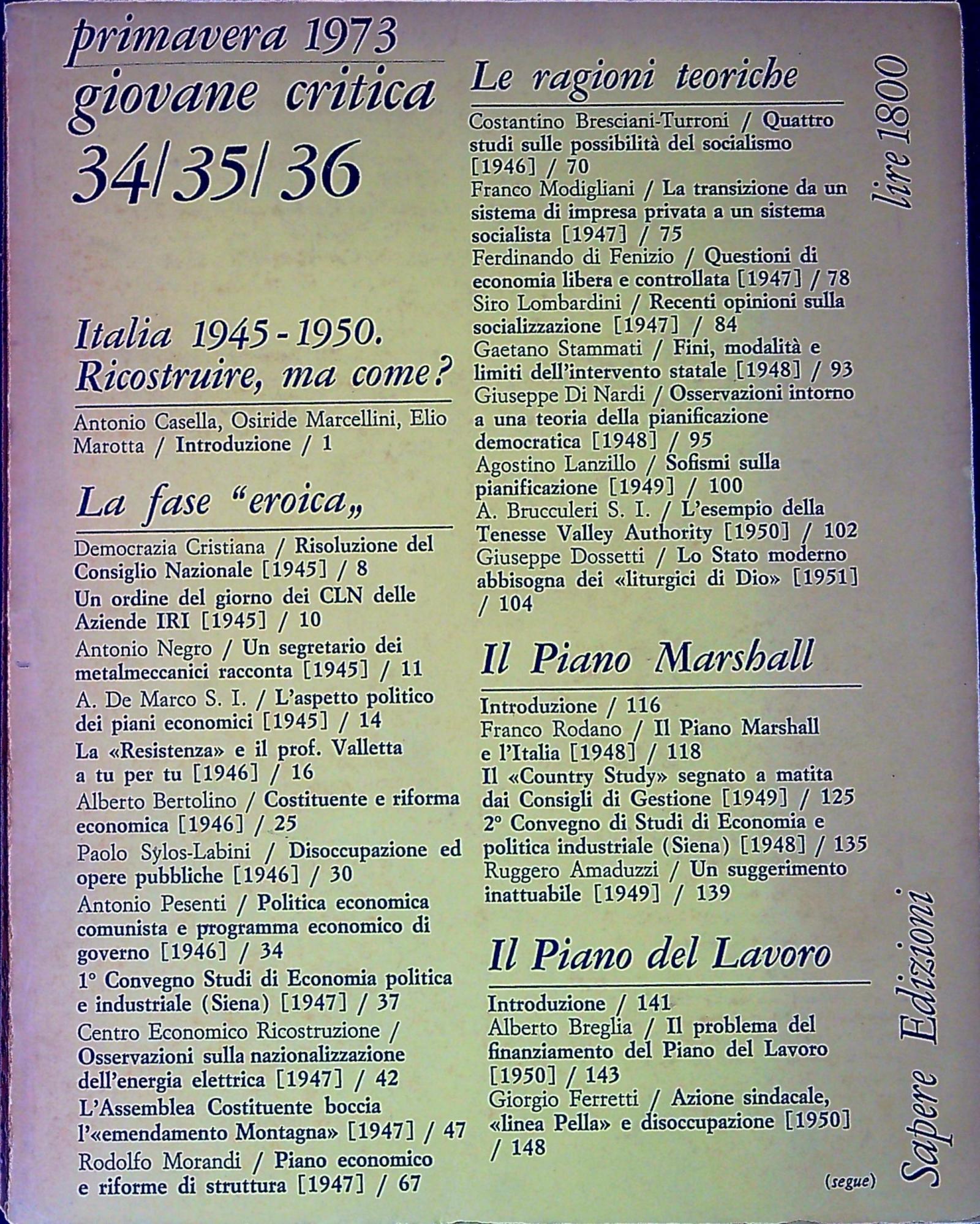 Giovane critica 34/35/36 primavera 1973