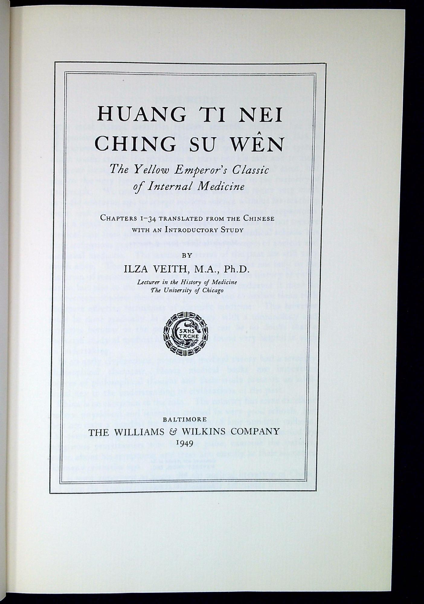 Huang ti nei ching su wen : the Yellow Emperor's …