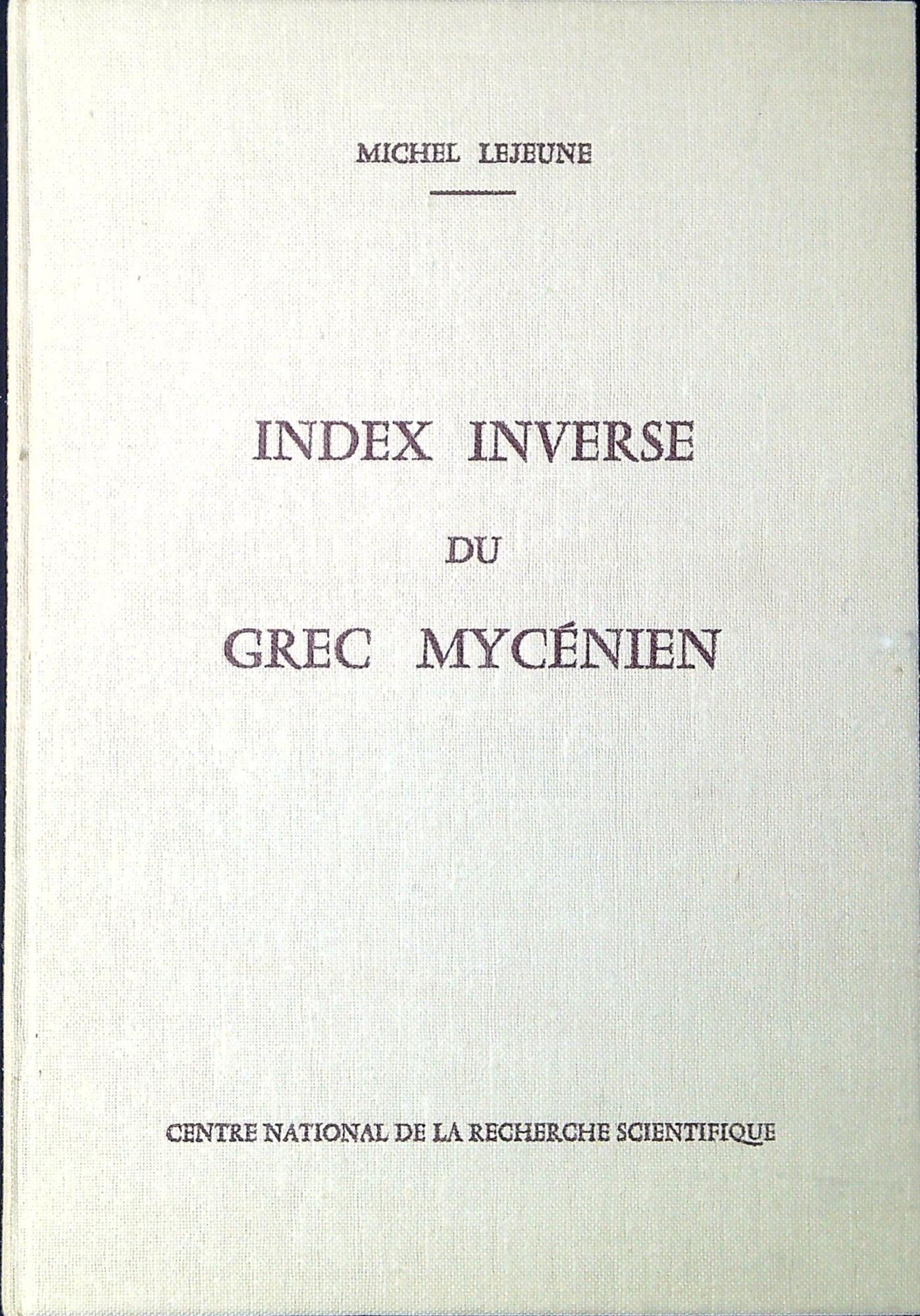 Index inverse du grec mycénien