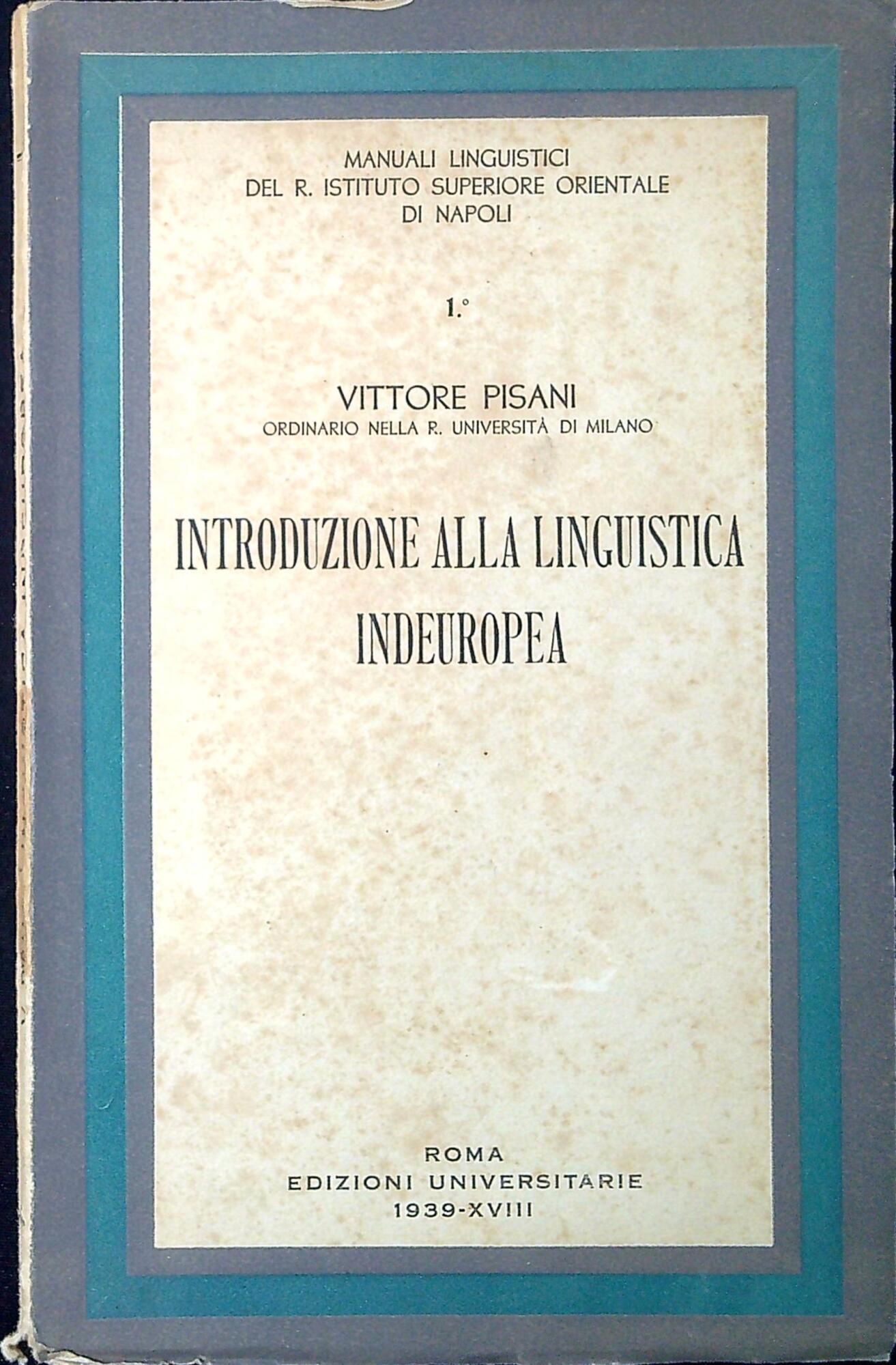 Introduzione alla linguistica indeuropea