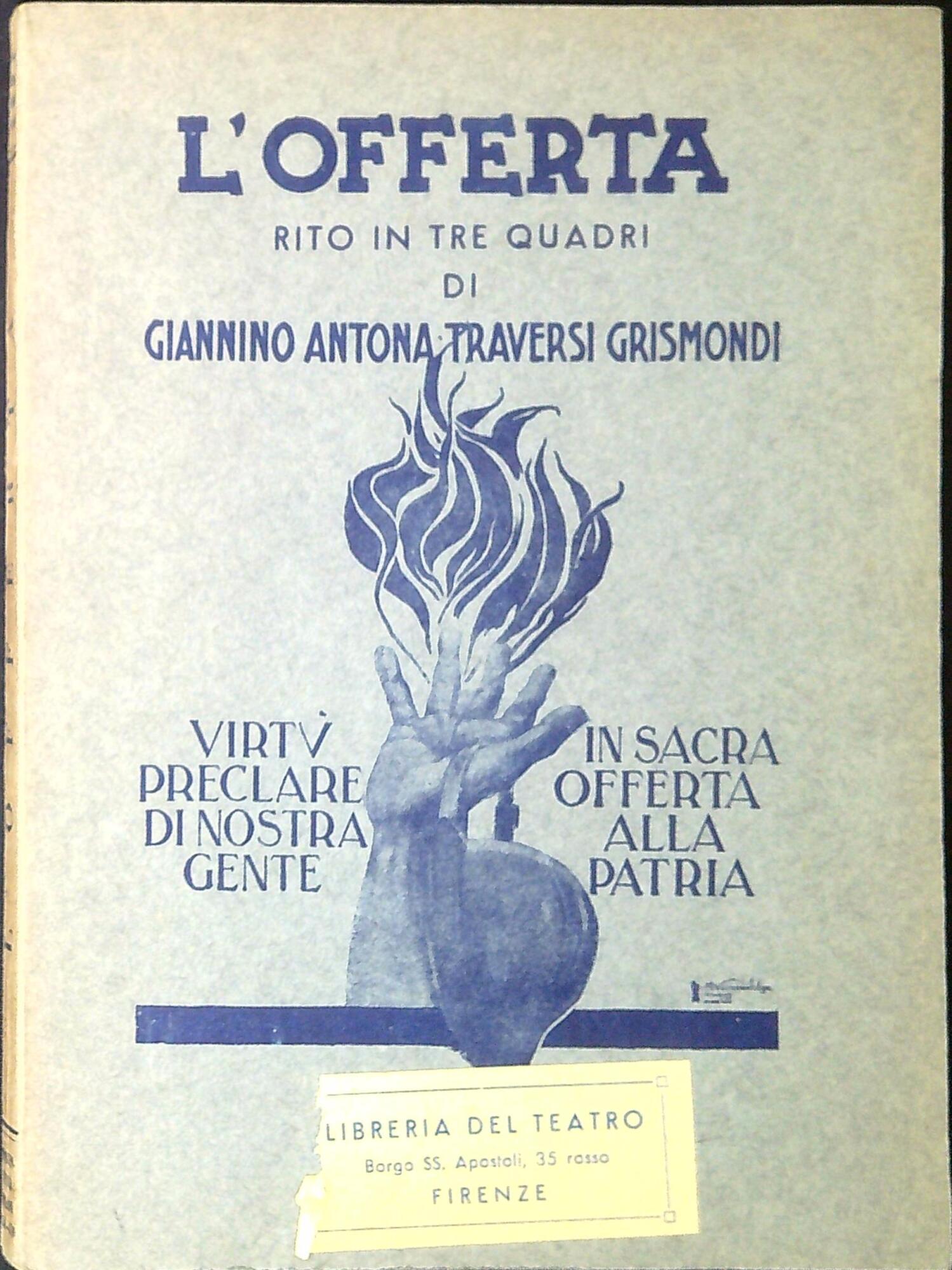 L'offerta : rito in tre quadri