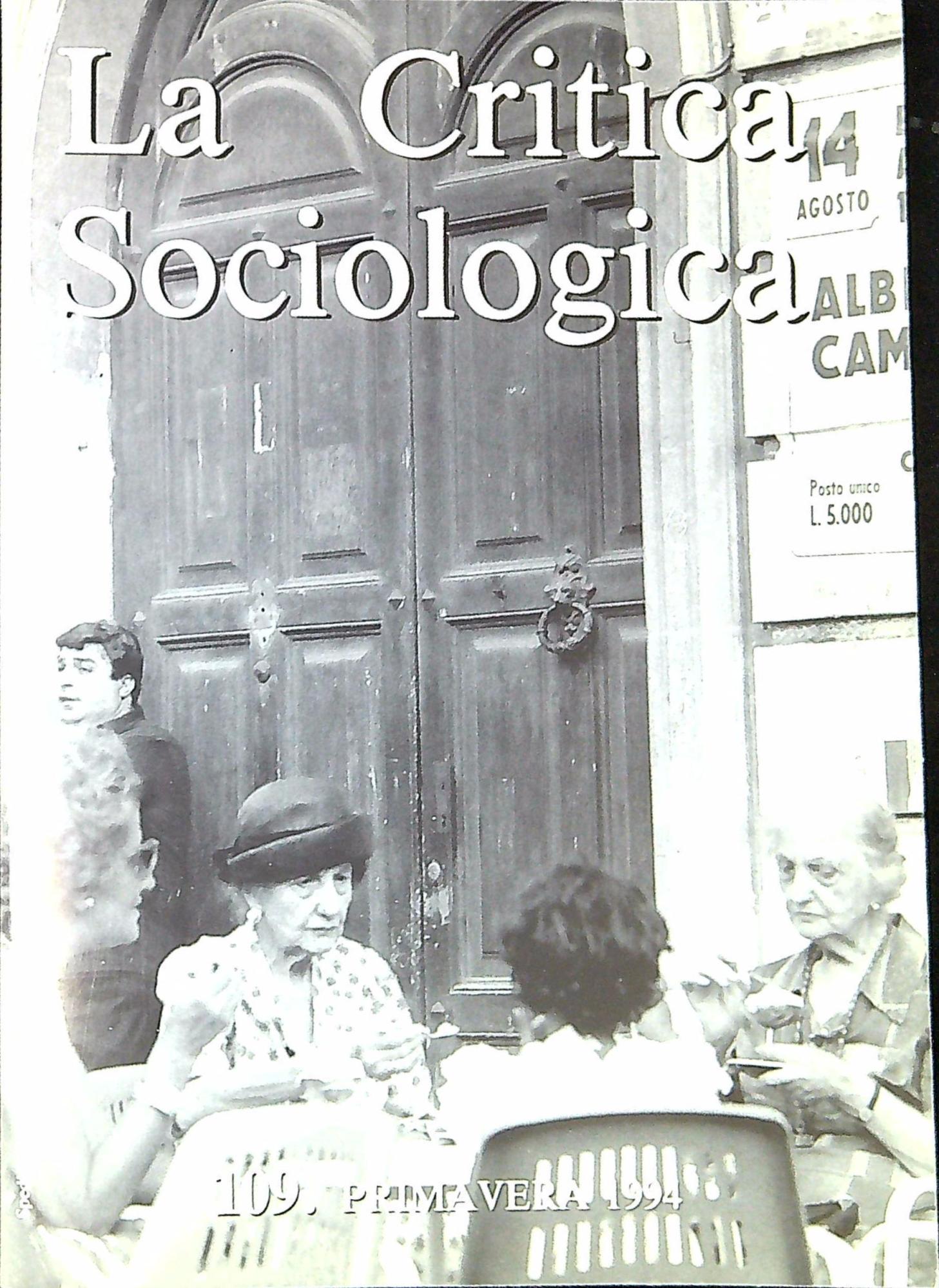 La critica sociologica n. 109