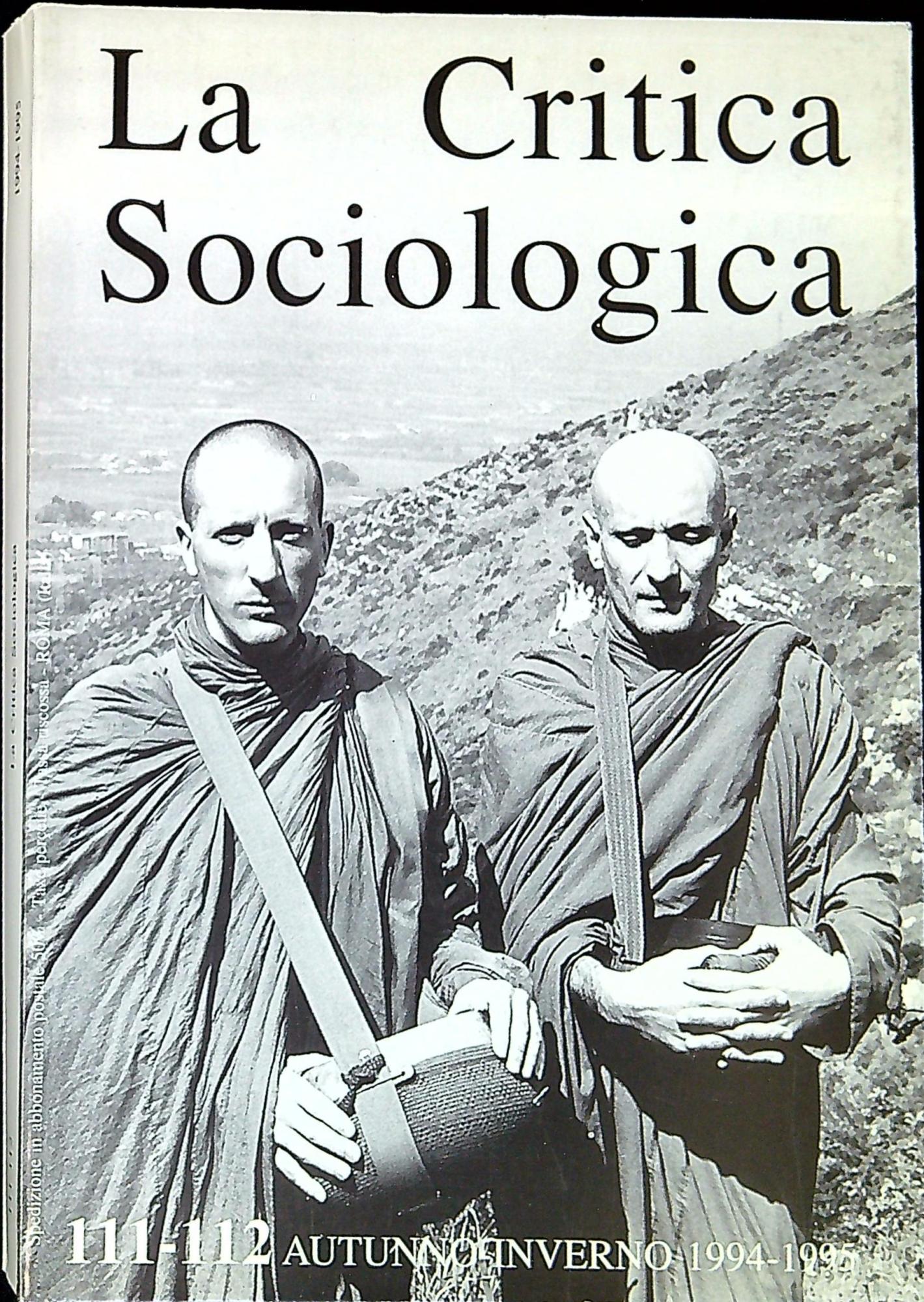 La critica sociologica n. 111-112