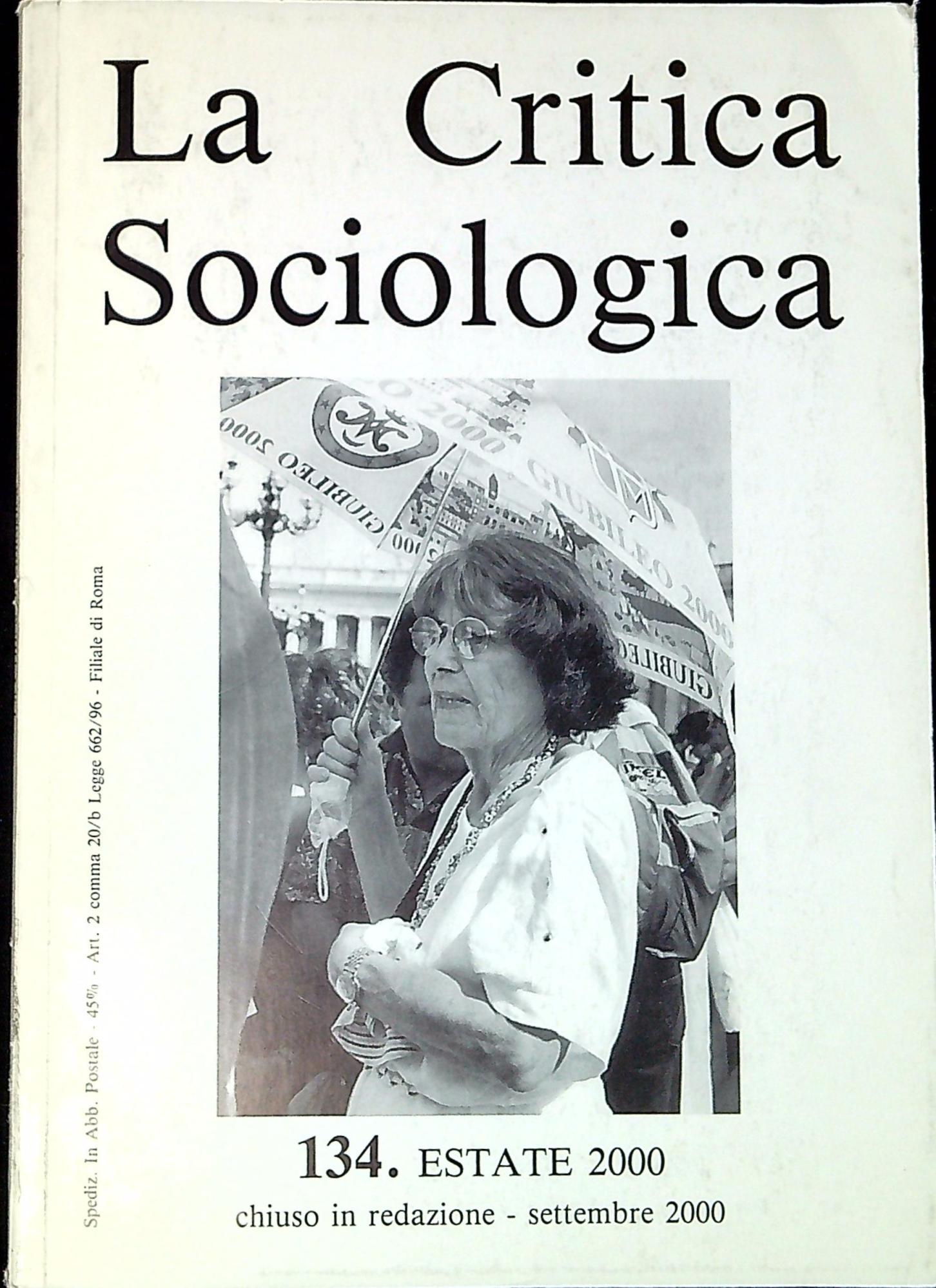 La critica sociologica n. 134
