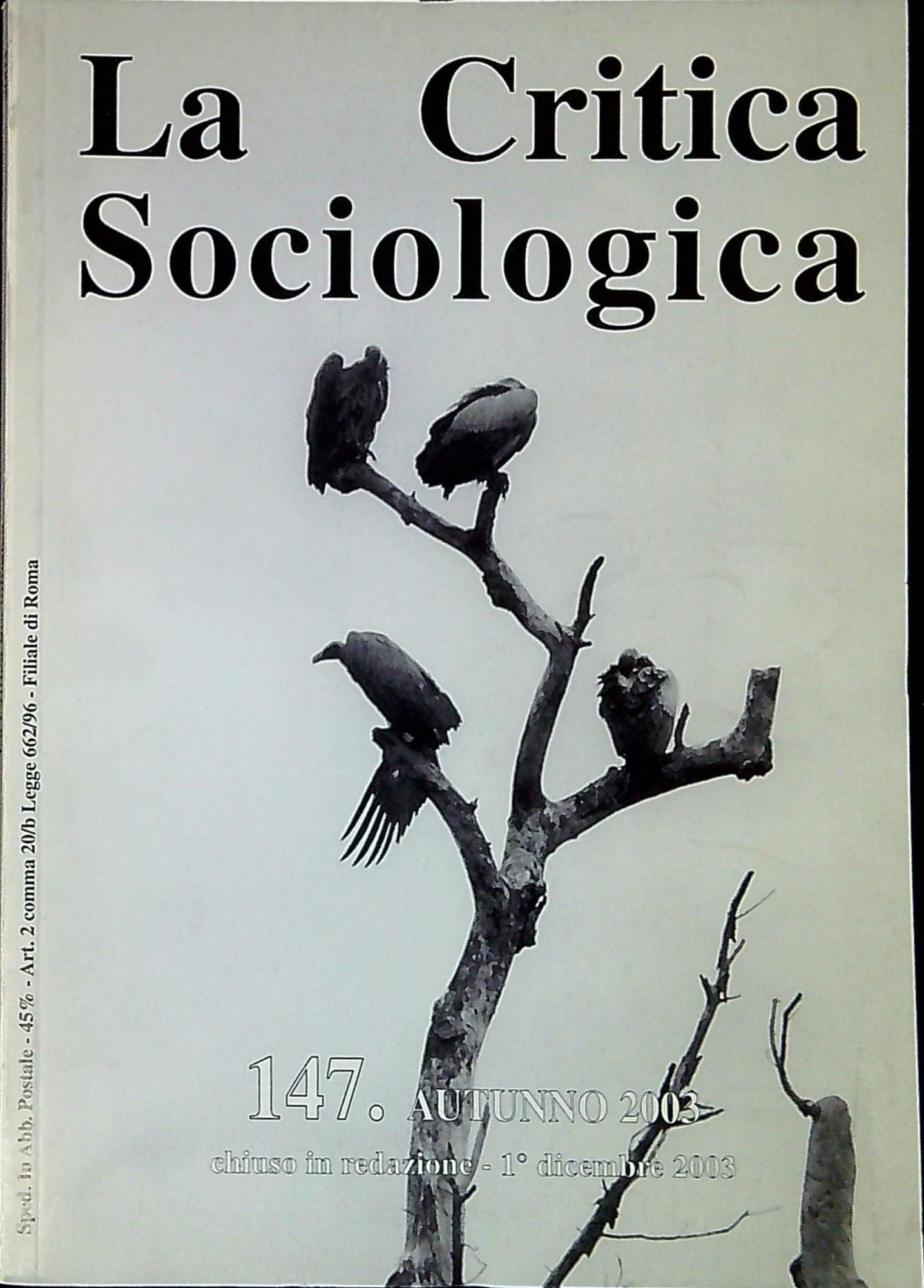 La critica sociologica n. 147