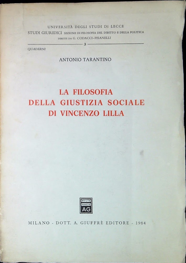 La filosofia della giustizia sociale di Vincenzo Lilla