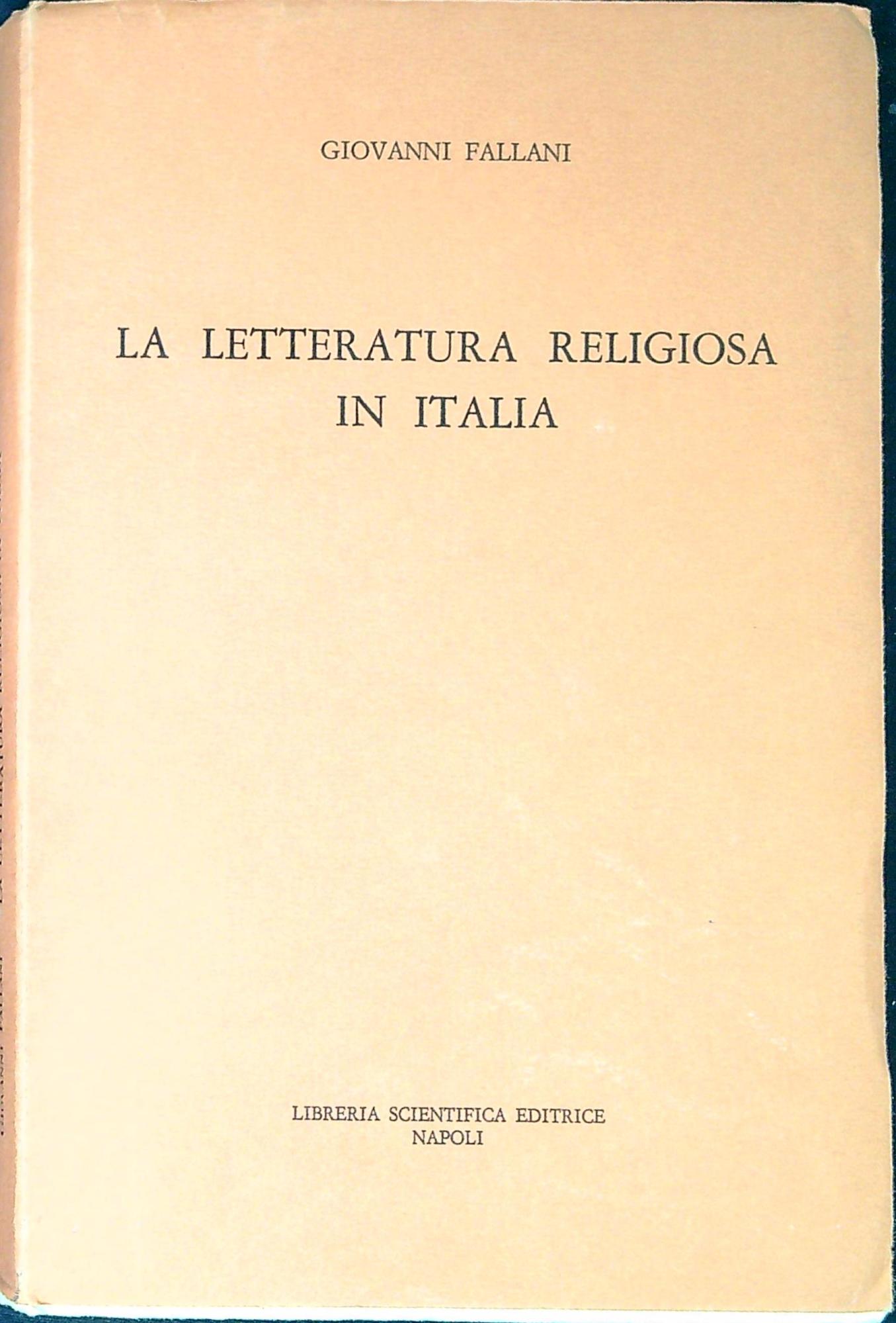 La letteratura religiosa in Italia